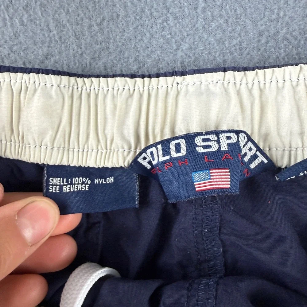 Vintage Polo Sport Swim Trunks Men's XL Blue Ralph Lauren Y2K Nylon Beach 7